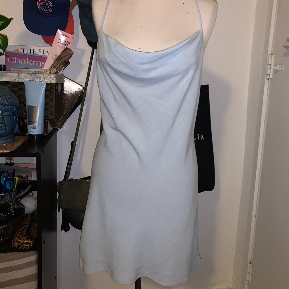 Princess Polly Ocean Alley Linen Blend Mini Dress